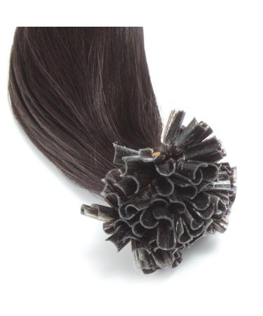 25 Keratin Bonding U-Tip Hair Extensions - 100% Remy Real Human Hair Natural Black 01B 45cm - 25 Strands 25g - Buy Online on GoSupps.com