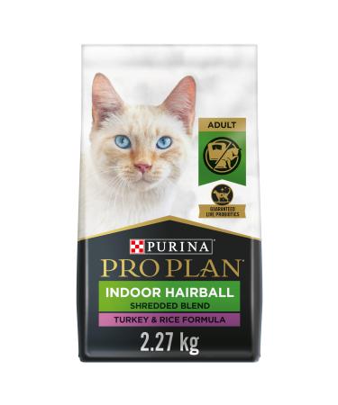 Purina Pro Plan Dry Cat Food Shredded Blend Indoor Hairball Turkey - 2.27 kg Bag