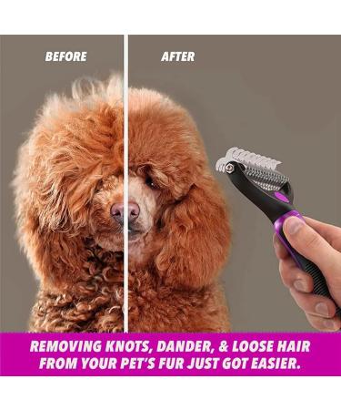 H&A PETCARE Double-Sided Deshedding and Dematting Comb for Long Haired Cats and Dogs Deshedding Tool And Grooming Brush For Furry Pets (Pink) - Buy Online on GoSupps.com