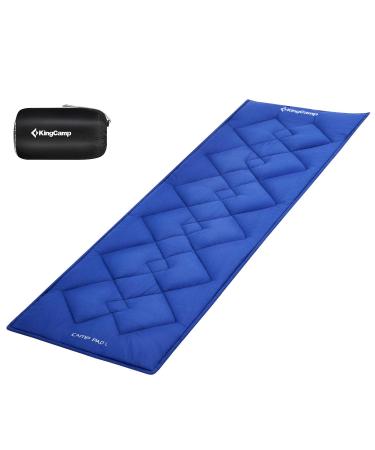 KingCamp Cot Pads for Camping, XL Thick Cotton Sleeping Mattress Pad, Adults Portable Soft Foldable Comfortable Bed for Outdoor Indoor, Travel, Hiking, Lounge Chair, Navy/Grey Navy-79.9''x29.9''