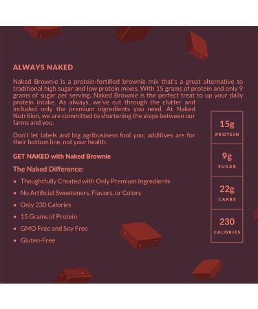 Naked Brownie High Protein Mix - Gluten Free Non-GMO 15g Protein 9g Sugar - Healthy Snack Option - Buy Online on GoSupps.com