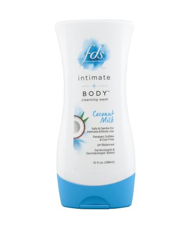 FDS Intimate + Body Cleansing Wash  Coconut Milk - Bottle  10 Ounce Coconut Milk 10 Fl Oz (Pack of 1)