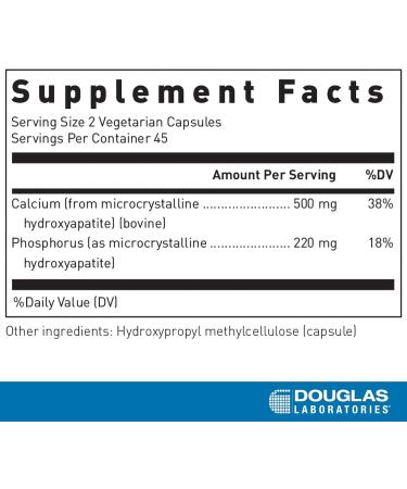 Douglas Laboratories Calcium Microcrystalline Hydroxyapatite 90 Tablets | Bioavailable Source of Whole Bone Derived Calcium | 90 Count Pack - Buy Online on GoSupps.com