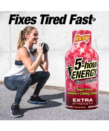 5-hour ENERGY Extra Strength Shots Cherry Flavor 1.93 oz. 30 Count (30 Bottles Single Flavor Cherry) Cherry 30 Bottles Single Flavor - Buy Online on GoSupps.com