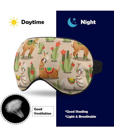 Llama Desert Cactus Sleep Mask - Adjustable Strap Eye Cover for Sleeping and Travel - Blocks Light for Night Naps - Men and Women - Buy Online on GoSupps.com