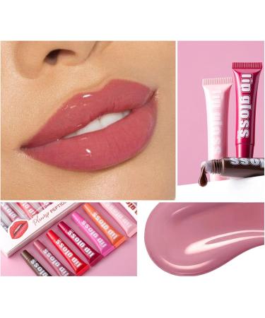  Generisch Clear lip gloss for women - 8 tinted butter oils with fruity flavors - Clear and glossy lip care gloss in various fruity flavors - Buy Online on GoSupps.com