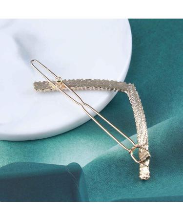 Inilbran Vintage Rhinestone Hair Clip Gold Crystal Wedding Hair Barrettes Crystal V Shape Hairpin Barrette Sparkly Cz Hair Pins Hairclip Decorative Cz Bridal Hair Accessories for Women(Style B) - Buy Online on GoSupps.com