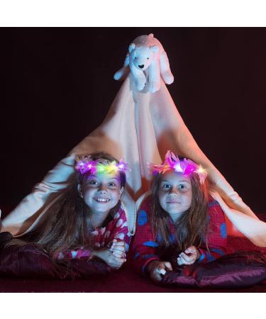 28 Pcs Luminous LED Feather Crown Headband for Women - Glowing Hair Accessories for Wedding, Festival, Party - Buy Online on GoSupps.com