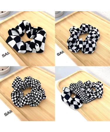 Buffalo Plaid Checkered Hair Scrunchies-Elastic Hair Ties for Women-Girls Ponytail Holders - Buy Online on GoSupps.com
