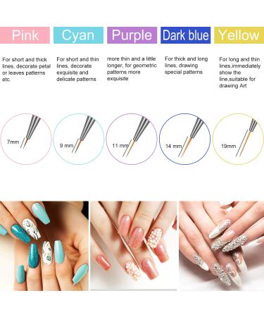 10 Piece 3D Nail Brushes Art Set with Acrylic Rhinestone Handles - Nail Painting Design Pen Brushes for Ombre and Acrylic Nail Art - Buy Online on GoSupps.com