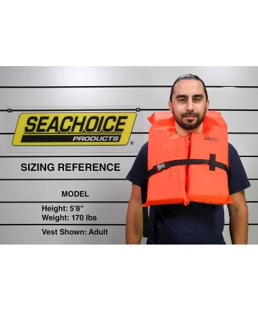 Seachoice Type II USCG Approved Adult Life Vest - Multiple Sizes & Colors - Orange - Buy Online on GoSupps.com