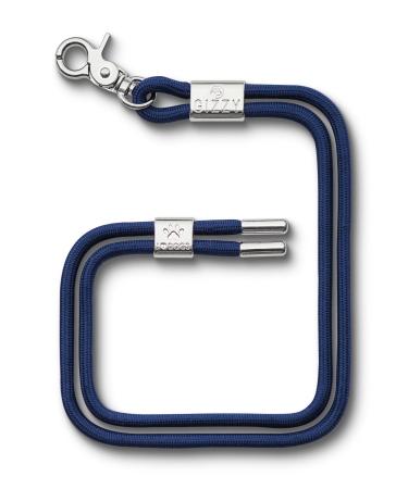 GIZZY - Long key chain - Lanyard - Whistle strap suitable for dog whistles (chrome/blue) - Mobile phone strap to hang around your neck adjustable in length