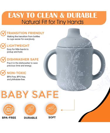 Silicone Toddler Cups with Lid & Non Slip Handles | Spill Proof Sippy Cups for Baby & Infant | Durable Training Smoothie Cup | 6-12 Months & 1-3 Years | Pink/Green/Beige - Buy Online on GoSupps.com