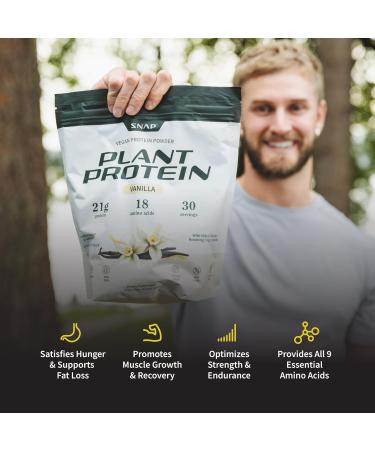 Organic Plant Based Vegan Protein Powder Nitric Oxide Boosting Protein Powder Vanilla Bean BCAA Amino Acid for Muscle Growth Performance & Recovery - 30 Servings (Vanilla) + Shaker - Buy Online on GoSupps.com