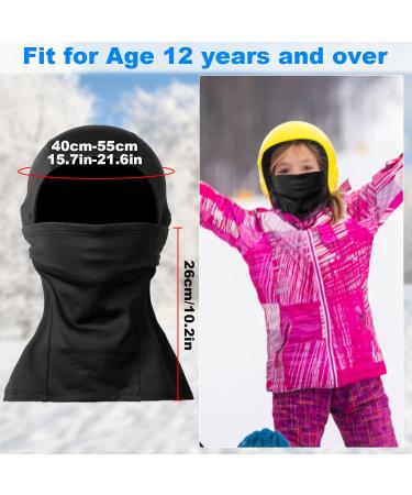 Corpower Kids Storm Hood - 2-Piece Winter Ski Mask & Face Hood for Girls | Outdoor Sports Bicycle Hat - Black - Buy Online on GoSupps.com