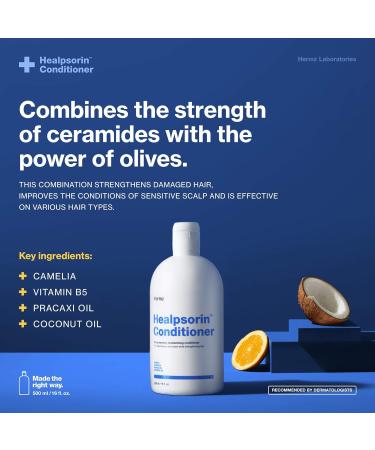 Healpsorin Healthy Hair Psoriasis Conditioner - Camellia Oil, Arginine, Coconut Oil & Vitamin B5 - Relieves Dandruff & Seborrheic Dermatitis - Flake-Free Hair - Buy Online on GoSupps.com