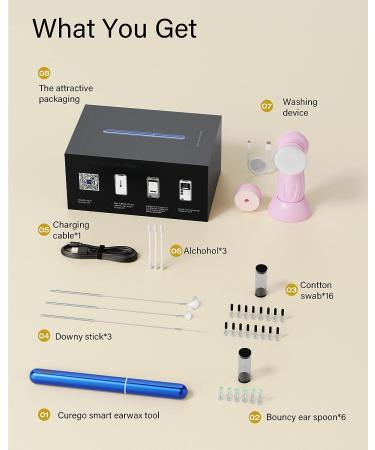 Bebird Ear Camera Wax Removal Tool with 1080p Otoscope and Light | Ear Cleaning Kit with 6 Ear Picks, 16 Cotton Swabs and Facial Cleaning Brush | Ear Wax Camera for iOS and Android - Buy Online on GoSupps.com
