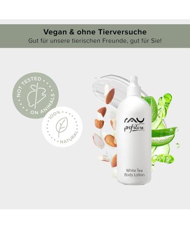 Rau Cosmetics Body Lotion for Dry Skin 500ml - Moisturizing & Tightening with White Tea Hyaluronic Acid Almond Oil Olive Oil & Coconut Oil - Buy Online on GoSupps.com