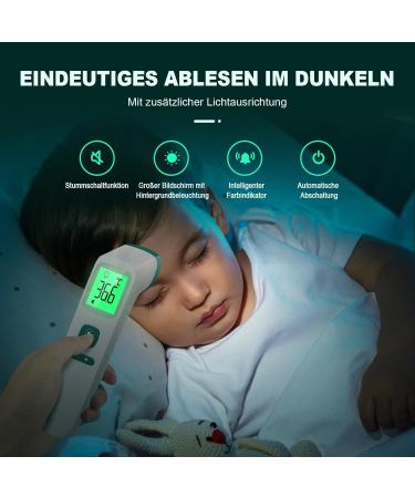 Buy Contactless Fieberthermometer | Digital Infrared Thermometer for Babies & Adults | Accurate Fever Measurement LCD Display & Memory Function - Green - Buy Online on GoSupps.com