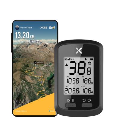 XOSS G+ GPS Bike Computer, Bluetooth ANT+ Cycling Computer, Wireless Bicycle Speedometer Odometer with LCD Display, Waterproof MTB Tracker Fits All Bikes Electric Bike (XOSS APP Support)
