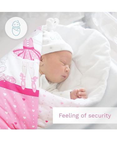 Baby Swaddle Wrap Blanket - Newborn Cotton Swaddling Sleeping Bag 0-3 Months (Pink Ballet) - Buy Online on GoSupps.com