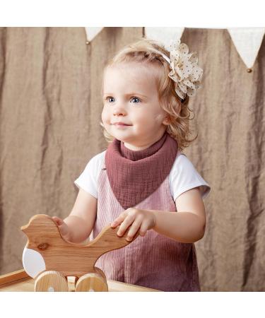 Yoofoss Baby Bibs - 10 Pack Triangle Cotton Neckerchiefs Super Absorbent Drool Bibs for Infants & Toddlers Pink & Orange - Buy Online on GoSupps.com