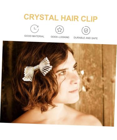minkissy 1pc Hairpin Alligator Clip Bows Bridal Bow Rhinestone Headpiece Sparkly Hair Barrette Crystal Hair Clip Pearl Snap Clips Rhinestone Hair Bowknot Decor Alloy Bang Clip Wedding Miss - Buy Online on GoSupps.com