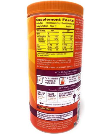 Metamucil Premium Blend Sugar Free Fiber - 114 Servings, Psyllium Husk Powder with Stevia, Natural Orange Flavor - 23.1 oz Pack of 1 - Buy Online on GoSupps.com