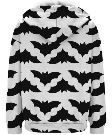 Halloween Costumes Printed Hooded Pull Out Zipper Pocket Jacket plus Size Winter Coat for Women 4x Large White - Buy Online on GoSupps.com