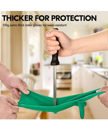 Vgo Reusable Household Cleaning Gloves - Rubber Dishwashing Gloves with Extra Thickness and Long Sleeves - Medium (1 Pair) - Ideal for Kitchen Cleaning, Working, Painting, Gardening, and Pet Care - Buy Online on GoSupps.com