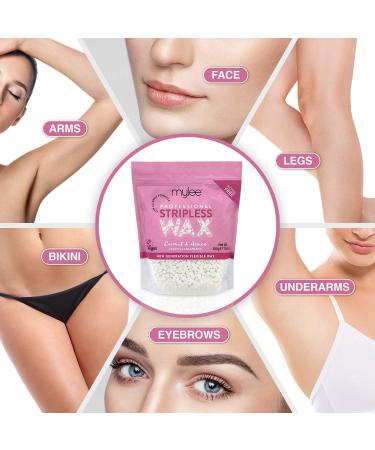 Mylee Professional Hard Wax Beads 500g - Stripless Depilatory Waxing Pellets for Painless Hair Removal - Full Body, Face, Bikini Line - 2 Wax Pouches - Buy Online on GoSupps.com