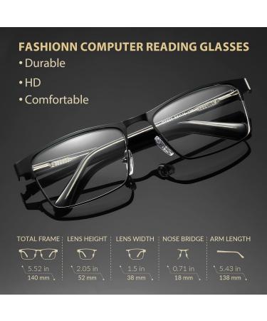 Gaoye 5-Pack Blue Light Blocking Reading Glasses | Men & Women Rectangle Metal Frames | UV400 Clear Lenses | A1 Gun Black & Silver - 1.0 Diopters - Buy Online on GoSupps.com