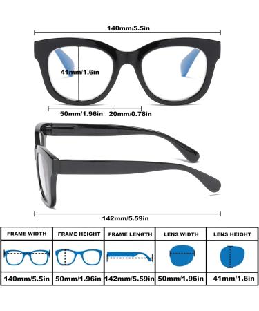 Fsread Oversized Reading Glasses For Women Blue Light Blocking Computer Readers Spring Hinge Retro +1.75 3 Mix 1.75 Dioptres - Buy Online on GoSupps.com