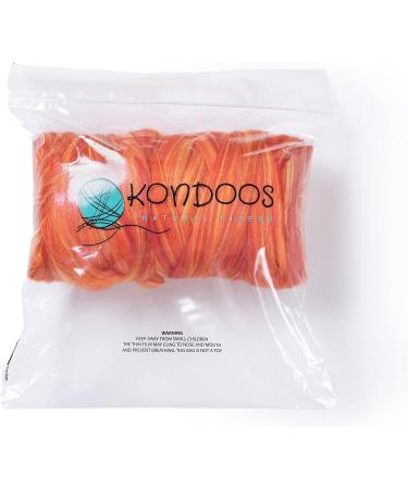 Kondoos Multi Colored Natural Wool Roving 1 lb - Ideal for Needle Felting and Handcrafts - Buy Online on GoSupps.com