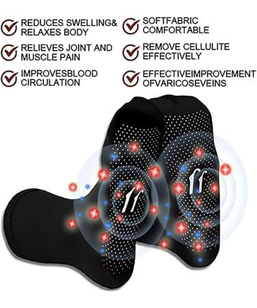 Tourmaline Ionic Body Shaping Stretch Socks - Rapid Detox & Acupressure Self-Heating (10 Pairs Black) - Optimal Fit for All Sizes - Buy Online on GoSupps.com