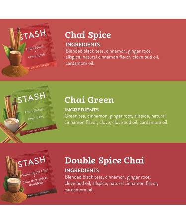 Stash Chai Tea Variety Pack Sampler Assortment - Caffeinated, Non-Gmo  Project Verified Premium Tea With No Artificial Ingredients, 18-20 Count  (Pack Of 6) Chai Sampler