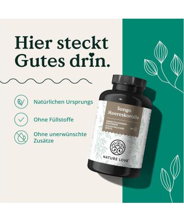 Nature Love Sango Meereskorall - 180 Capsules | Natural Calcium & Magnesium Source | Lab-Tested Made in Germany - Shop Internationally! - Buy Online on GoSupps.com