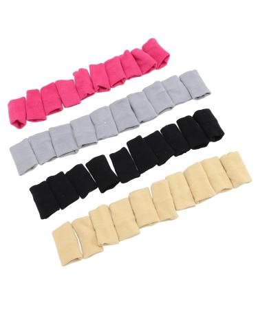 Finger Joint Protector 40 Lightweight Sweat Absorbent Sleeves to Improve Grip for Volleyball (Black Gray Pink Beige)
