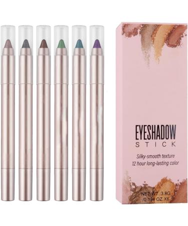 ulapithi Shiny Eyeshadow Stick Cream Eyeshadow Stick Waterproof Glitter Cream Eyeliner Set Waterproof Pearlescent Eyeshadow Sticks 6 Piece Makeup Eyeliner Set - Buy Online on GoSupps.com