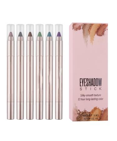 Eyeshadow Stick Set Waterproof Glitter Cream Eye Liner Set Long Lasting Eyeshadow Pencil Crayon Pearly Glitter Cream Sticks for Eye Liner Makeup