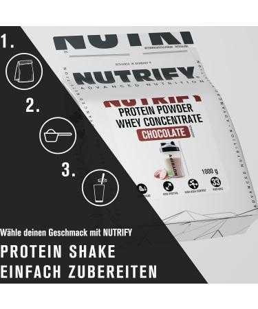  Nutrify NUTRIFY Whey Protein Powder 5 x 1 kg Chocolate Protein Shakes for Strength and Fitness Sports 21 g of protein/serving soluble low sugar protein concentrate - Buy Online on GoSupps.com