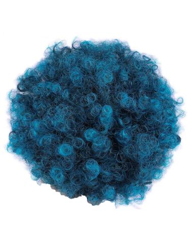 Synthetic Puff Afro Curly Hair Extension Black Purple For Women Short Hair Bun Drawstring Ponytail Blue 3 pcs