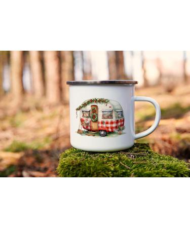 MAXIKIWI Durable enamel coffee or tea camping mug for indoor outdoor use Christmas Whimsical Caravan 350ml Christmas Whimsical Caravan 5 - Buy Online on GoSupps.com