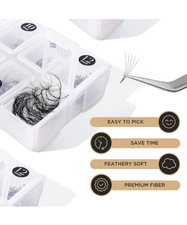 LASHVIEW 1000 Premade Volume Fans - Mixed Lengths 9-16mm Handmade 5D & 10D Eyelash Extensions C&D Curl Supplies - Buy Online on GoSupps.com