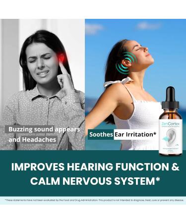 ZenCortex Tinnitus Relief Drops - Maximum Strength Ear Treatment for Ringing Ears - 5 Pack - Effective Tinnitus Solution - Buy Online on GoSupps.com