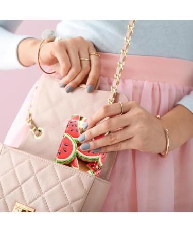 Travel Lipstick Organizer Case - Portable Makeup Bag with Mirror | Cartoon Watermelon Design - Cute & Functional Makeup Storage - Buy Online on GoSupps.com