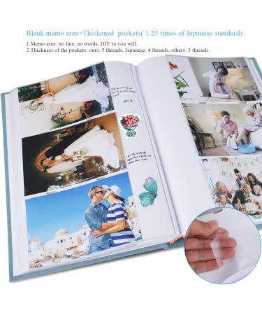 Buy Linen Photo Album 10x15 for 300 Photos | Perfect for Baby Wedding & Family Memories - Cyan-Blue - Buy Online on GoSupps.com