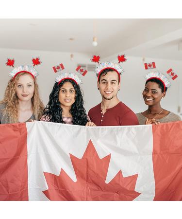 OBANGONG Canada Day Headbands - 4 Pcs Maple Leaf Flag Headband Set for Kids & Adults | Canadian Themed Party & Soccer Events Accessories - Buy Online on GoSupps.com