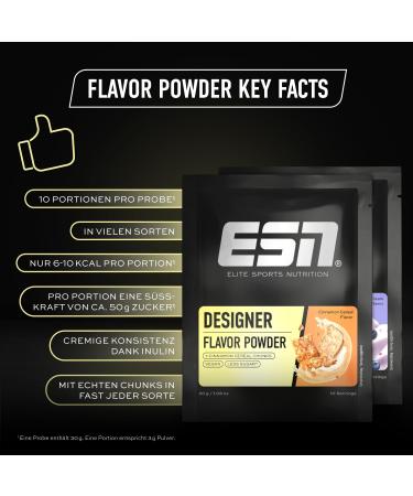 Buy ESN Designer Flavor Powder Bundle - 6 x 30g Low-Calorie Sweet Flavor Samples Tested Quality Made in Germany - Perfect for Health-Conscious Shoppers - Buy Online on GoSupps.com