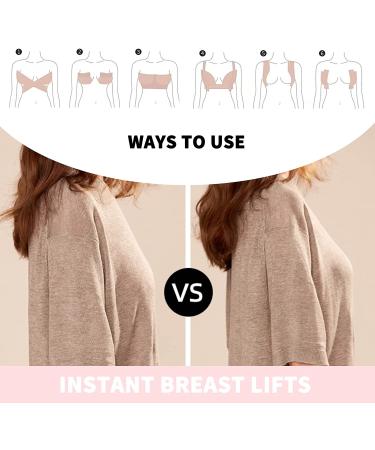 Breathable Boob Tape Breast Sling for A-E Cups | Waterproof & Sweatproof Athletic Support Tape | Includes 10 Disposable Fashion Breast Patches in Beige - Buy Online on GoSupps.com